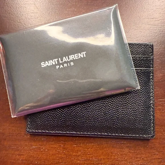 Saint Laurent Black Leather  Card Holder - Picture 6 of 7